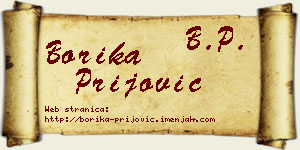 Borika Prijović vizit kartica